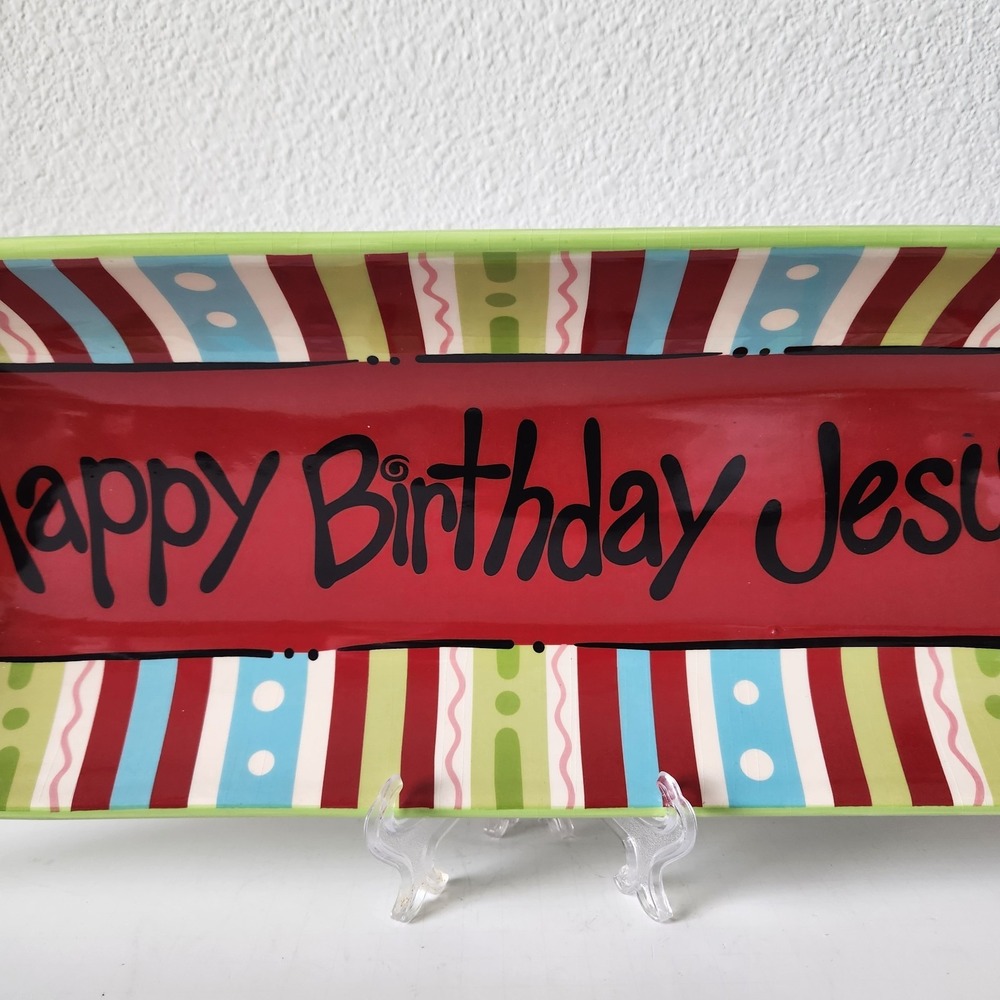 Burton & Burton Happy Birthday Jesus Christmas‎ Serving Platter Luke 2:11 - Picture 6 of 15